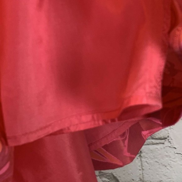 Asos Skirt size 14 US A-Line Pockets Floral Hibiscus Pink Lined Back Zipper - Picture 5 of 5